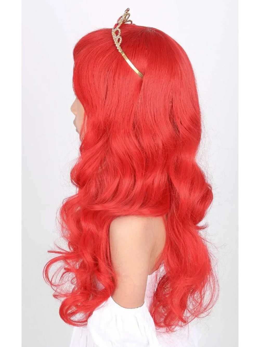 Women's Red Short Cosplay Halloween Costume Wig With Necklace Earrings